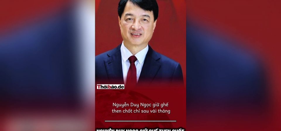 Nguyễn Duy Ngọc giữ ghế then chốt chỉ sau vài tháng Bí thư Hà Nội!