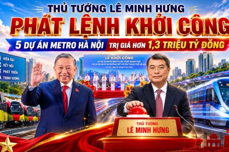 Thủ tướng Lê Minh Hưng phát lệnh khởi công 5 dự án metro Hà Nội trị giá hơn 1,3 triệu tỷ đồng